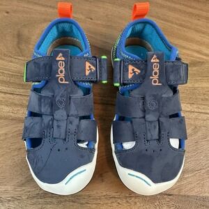 New NIB Little Kids Plae Sam 2.0 Navy Athletic Casual Sandals‎ Shoes Size 8 C